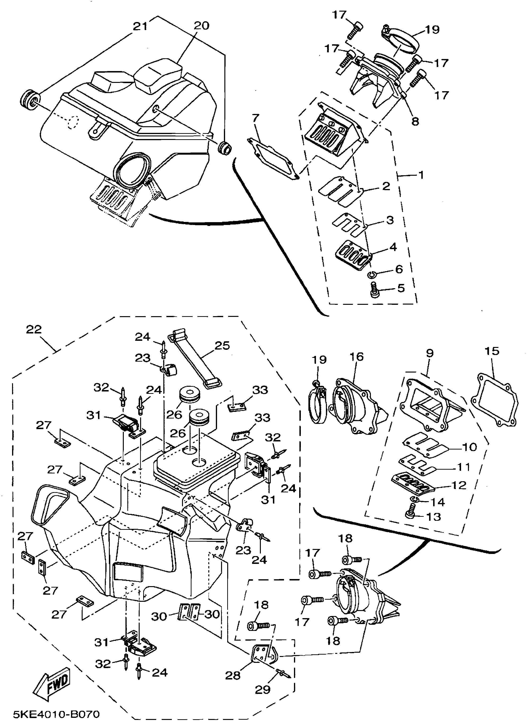 Technical Sports One, LLC 2003 Yamaha TZ250 (5KE4) Intake / Carburetor Box