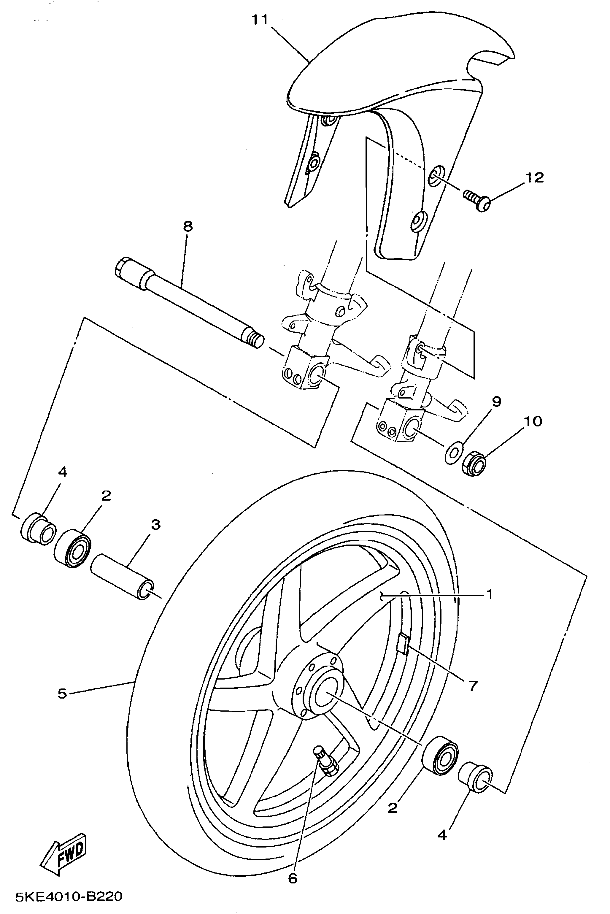 Technical Sports One, LLC 2003 Yamaha TZ250 (5KE4) Image for the Front Wheel