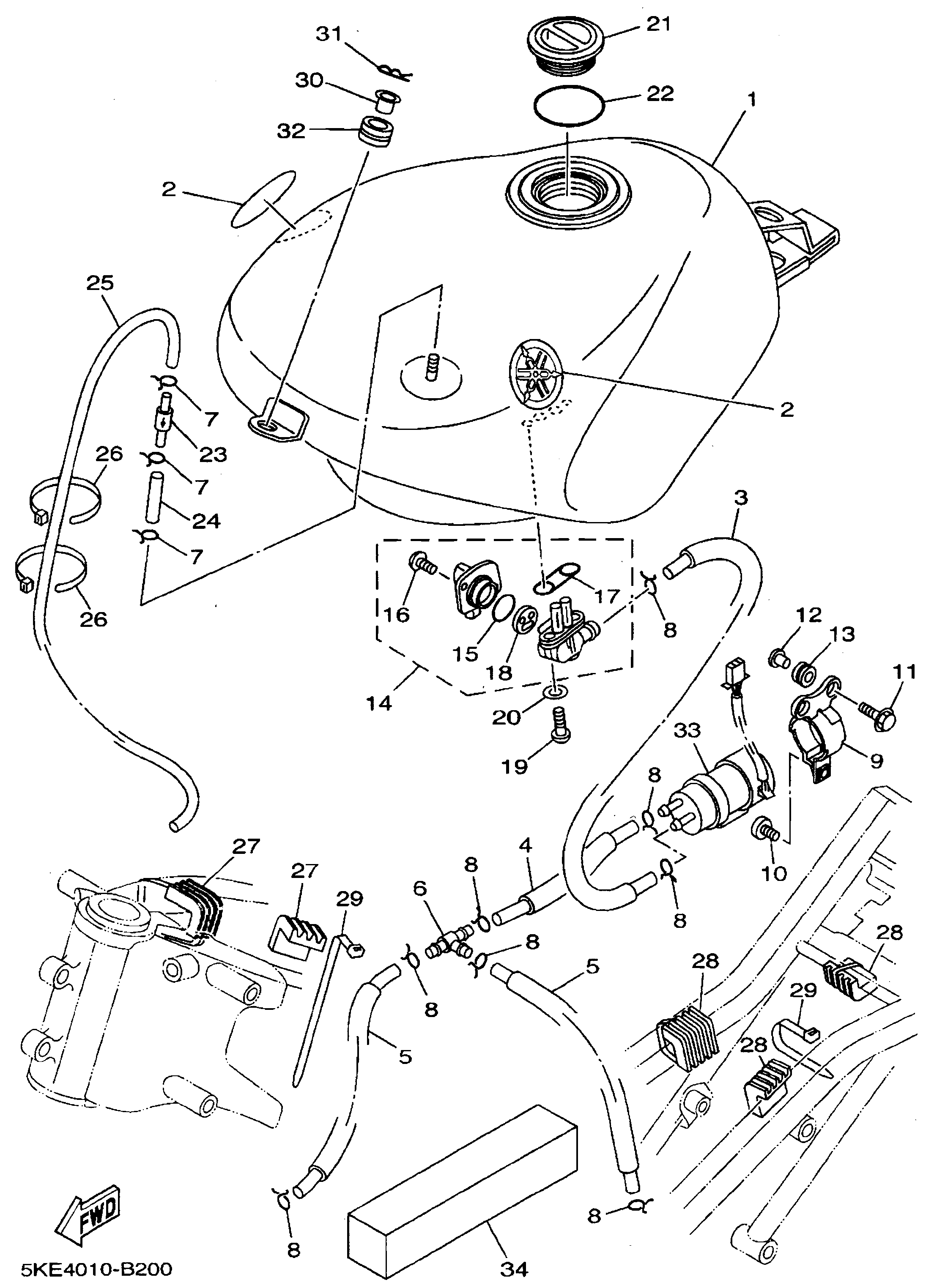 Technical Sports One, LLC 2003 Yamaha TZ250 (5KE4) the Fuel Tank