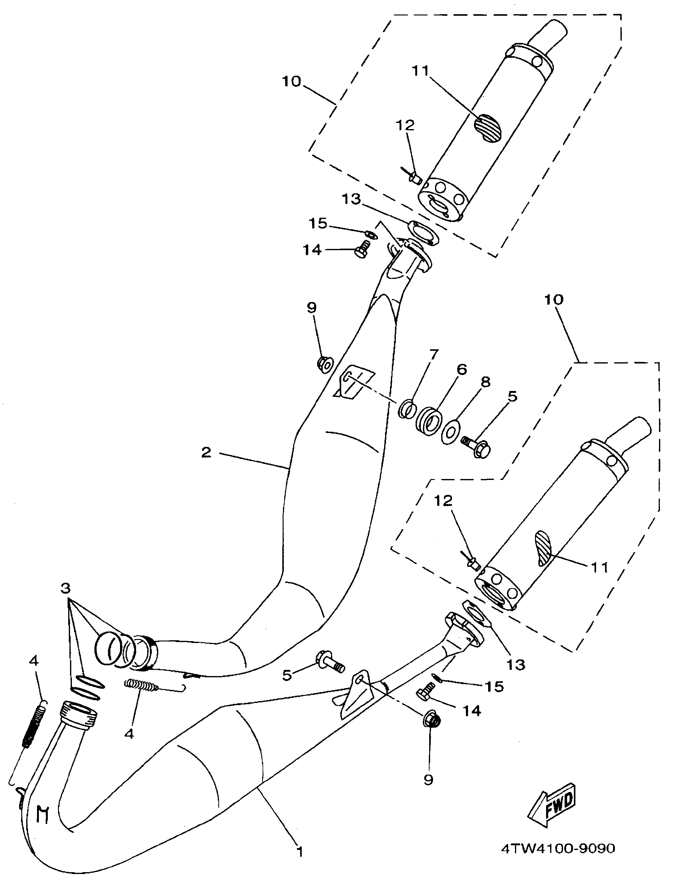 Technical Sports One, LLC 2003 Yamaha TZ250 (5KE4) the Expansion Chamber / Silencer