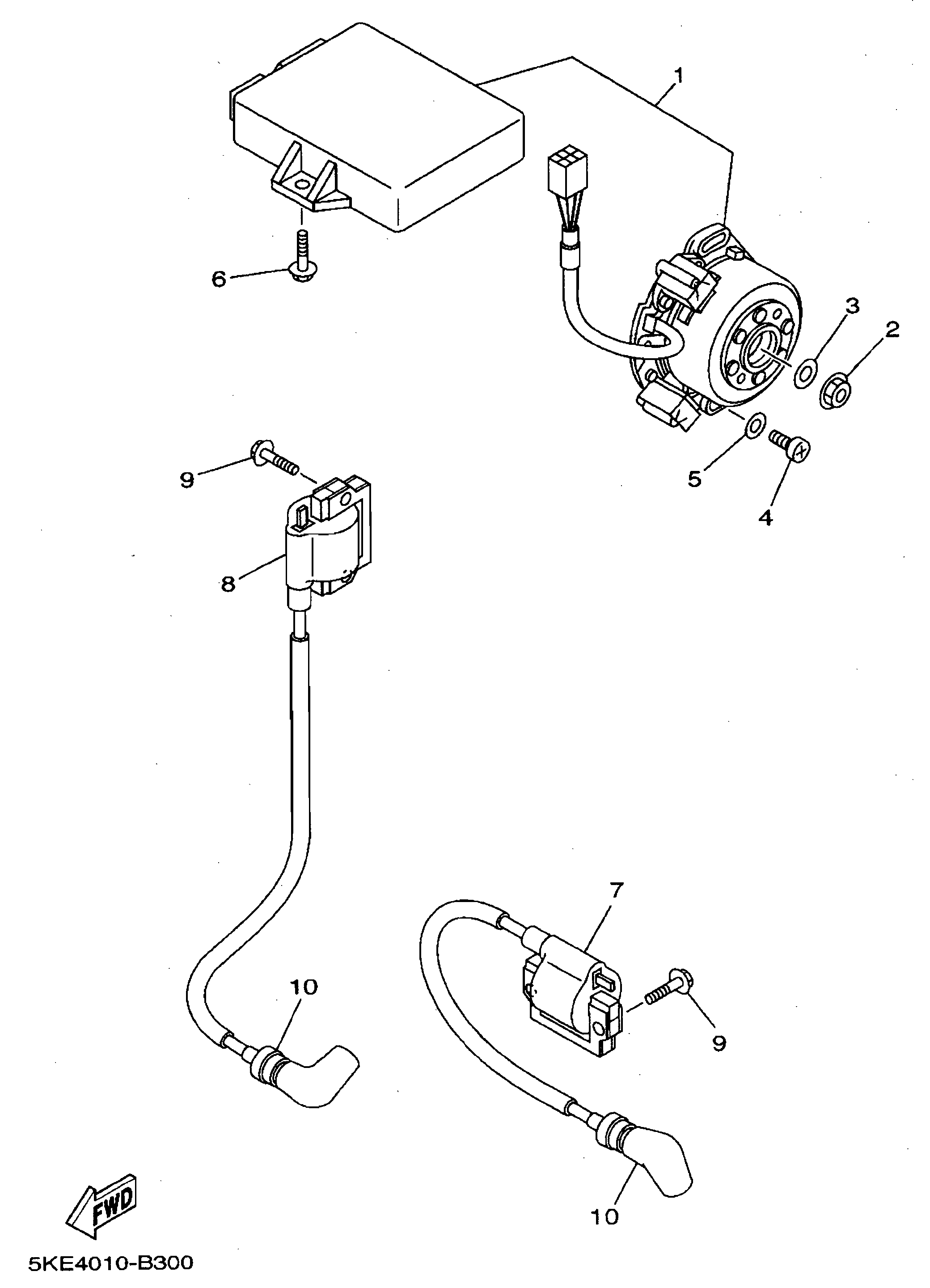 Technical Sports One, LLC 2003 Yamaha TZ250 (5KE4) the AC Generator Set / ECU / Ignition Coil