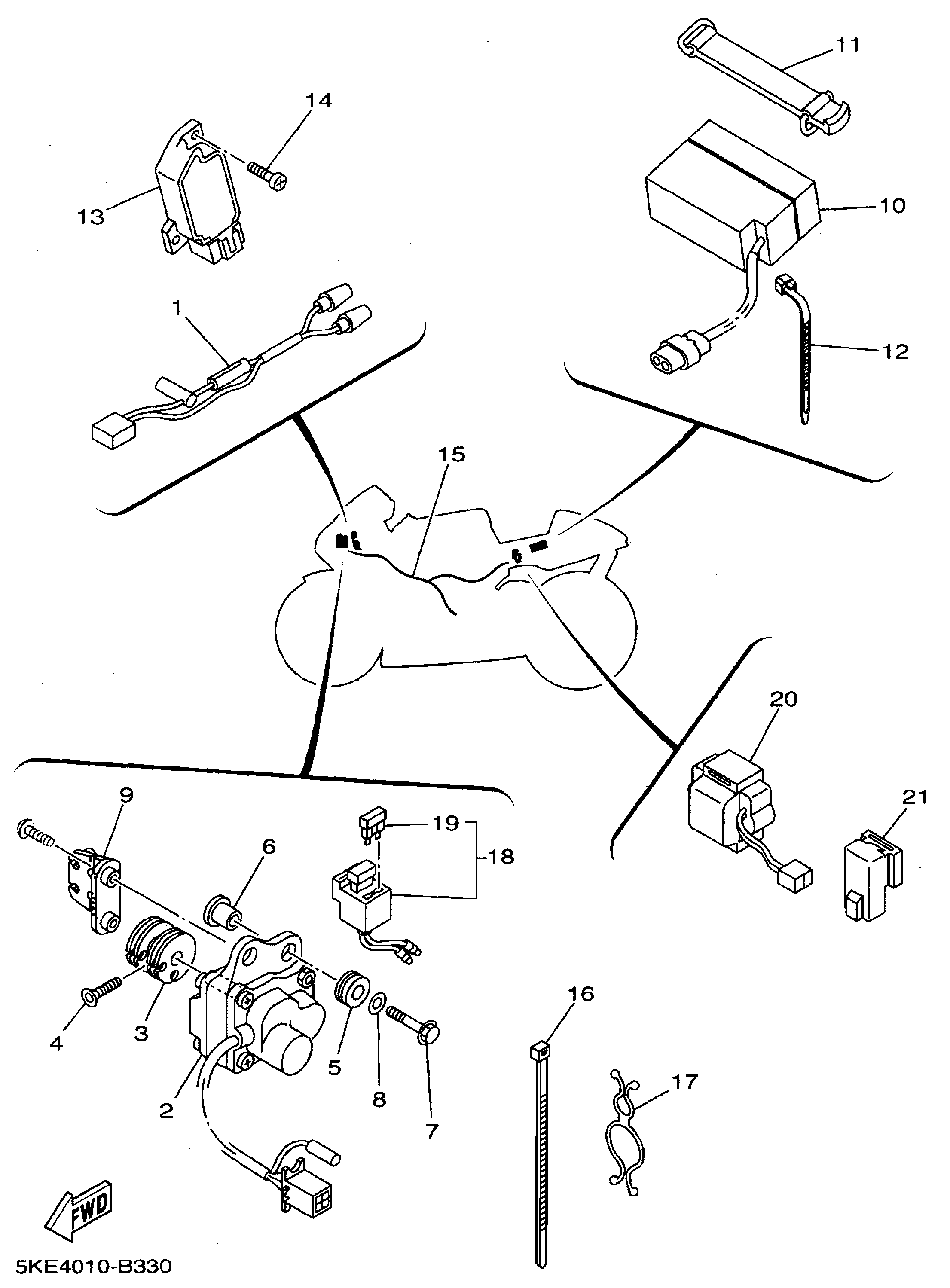 Technical Sports One, LLC 2003 Yamaha TZ250 (5KE4) the Voltage Regulator / Power Valve Control / Battery