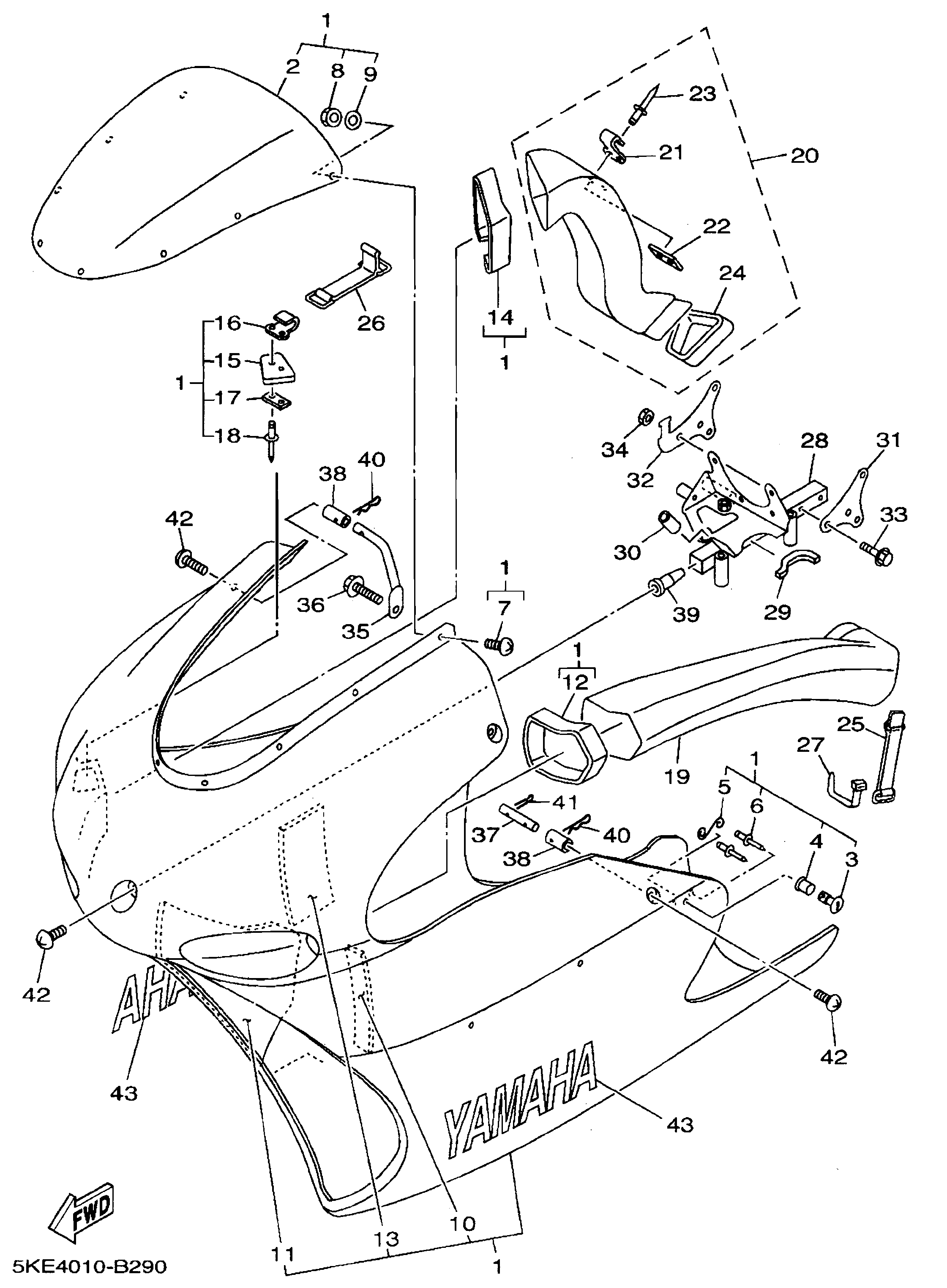 Technical Sports One, LLC 2003 Yamaha TZ250 (5KE4) Cowl / Front Cowl Stay / Meter Mount