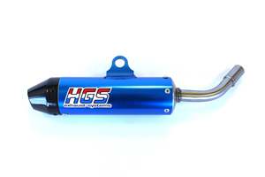 HG06S211BC HGS SILENCER KTM 65SX 2016-2022 / HUSQVARNA TC65 2017-2022 / GASGAS MC65 2021/2022 BLUE W CARBON END CAP