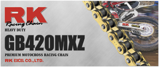 GBMXZ420-108 CHAIN, RK GBMXZ 420 x 108 LINK GOLD [NSR50 Std Length] (Includes Master Link)