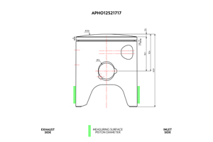 APHO12521717A PISTON KIT, VHM BILLET 53.93mm HONDA 1987-1994 RS125 (NF4) / 1987-1989 RS250 (NF5) (A-KIT STYLE DOME-TOP PISTON, 0.80mm PISTON RING, 14mm PISTON PIN, CIRCLIPS, 0.25mm+0.10mm PISTON RING END GAP, 0.07mm PISTON/CYLINDER CLEARANCE)